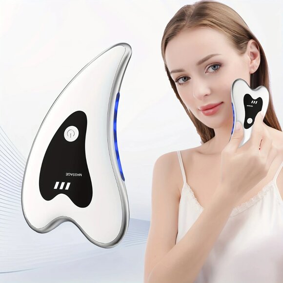 Rechargeable Facial Massager – Heat & Vibration, Portable Skin Care Tool, Home - Picture 3 of 8